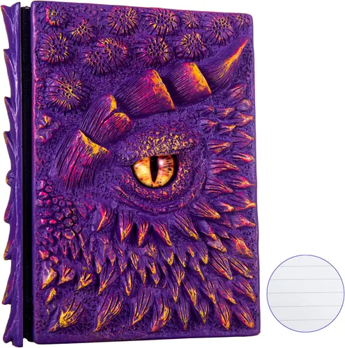 Miniatura 28 de Diario 3D en relieve de ojo de dragón en relieve, cuaderno grabado de resina, cuaderno Dnd para los amantes de los dragones, papel en blanco, bloc