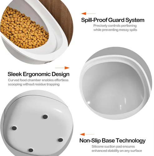 Miniatura 8 de CTIME Envase hermético para comida de gato y golosinas para mascotas pequeñas y comida seca para perros y pájaros - 2.7 kg (Blanco)