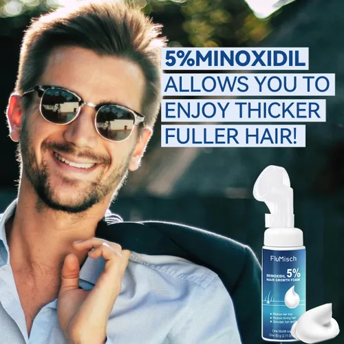 Miniatura 8 de FluMisch 5% de espuma de minoxidil para hombres, 5% biotina y 5% mininoxidil uso para el crecimiento del cabello, ralentiza la pérdida de cabello