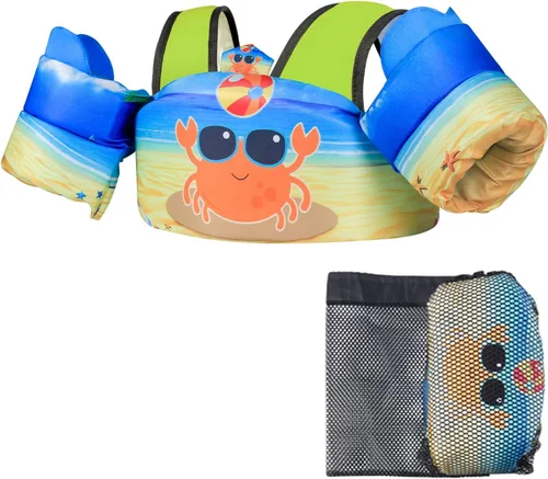 Miniatura 8 de Chaleco de natación para bebés para aprender a nadar, chaqueta de ayuda de natación para bebés de 2, 3, 4, 5 y 6 años, alas de agua para el brazo