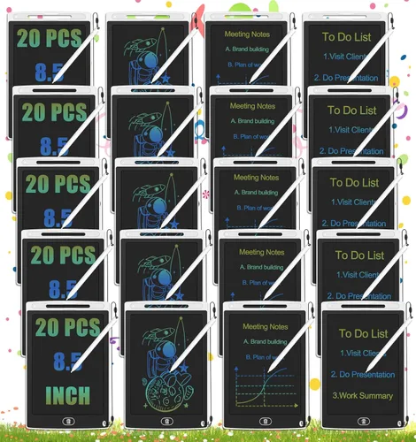 Miniatura 10 de Tableta de escritura para niños, almohadillas de dibujo LCD de 8.5 pulgadas, paquete de 20 blocs de escritura para niños pequeños, tablero