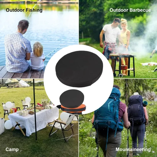 Miniatura 3 de Cojín de Taburete Telescópico con Espuma con Memoria, Almohadillas de Silla de Taburete Plegable Redondo Engrosado, Cojín de Taburete Plegable