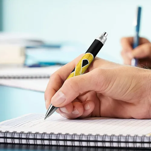 Miniatura 5 de Bolígrafo retráctil para concientización sobre el cáncer infantil, bolígrafo retráctil de tinta azul para hombres y mujeres, 1 unidad