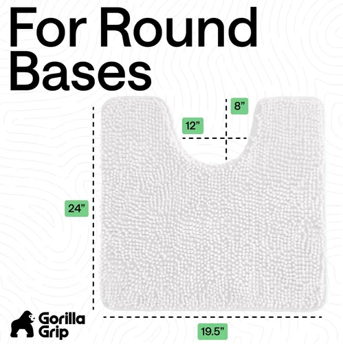 Miniatura 363 de Gorilla Grip - Tapete de baño de felpilla gruesa, suave y absorbente, secado rápido, de microfibra, con reverso de caucho, para piso de ducha, Nube