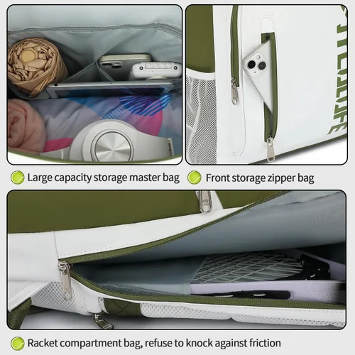 Miniatura 8 de mochila de gimnasio con compartimento para zapatos, bolsa de lucha con 4 tipos de método de espalda, impermeable para deportes, caminata y portátil