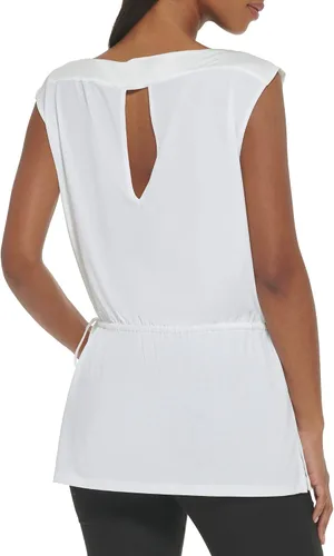 Miniatura 3 de Calvin Klein Camiseta de punto con cordón sin mangas para mujer