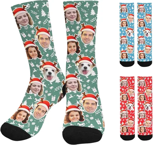 Miniatura 47 de Artsadd Calcetines personalizados para mujeres y hombres, amantes de los perros y gatos, regalos divertidos unisex personalizados