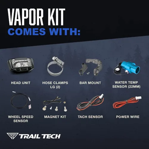 Miniatura 4 de Trail Tech 752-112 Kit de medidor de tacómetro de velocímetro digital de vapor, 2003-2017 Can-Am Honda Kawasaki