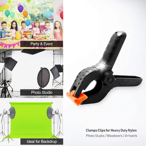 Miniatura 9 de Juego de abrazaderas de resorte grandes resistentes para fondos de estudio fotográfico de carpintería