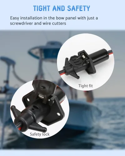 Miniatura 6 de Enchufe de motor de arrastre, enchufe y receptáculo de motor de arrastre de 12 V para Minn Kota, motor de arrastre impermeable de conexión rápida