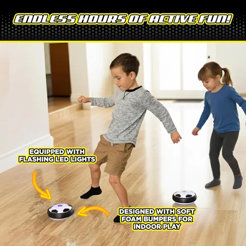Miniatura 4 de Hover Soccer 2 Pack de los creadores de Stomp Rocket – Juguete de fútbol de aire en interiores con luces LED y parachoques acolchados para niños