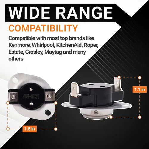 Miniatura 2 de BlueStars Kit de fusible térmico para secadora LA-1053 LA 1053 actualizado - Compatible con secadores Whirlpool y Maytag - Reemplaza 53-1133 53-1526