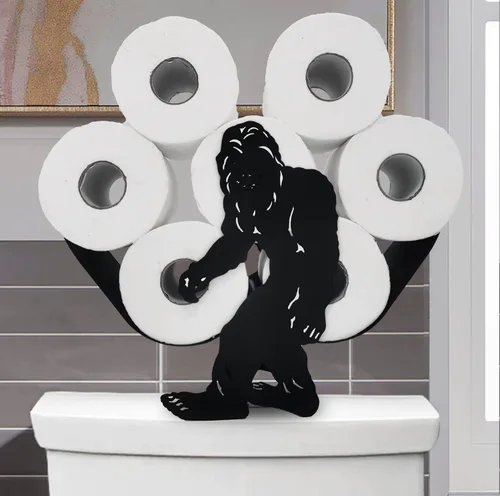 Miniatura 22 de Black Bear - Soporte de papel higiénico de metal, divertido soporte de papel de animales para baños, organizador independiente con capacidad para 8