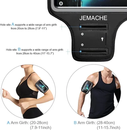 Miniatura 5 de Galaxy S7 Edge/S8/S8+ banda para el brazo, JEMACHE banda para el brazo para ejercicio, gimnasio, correr/trotar/ejercicio para Samsung Galaxy S8/S7