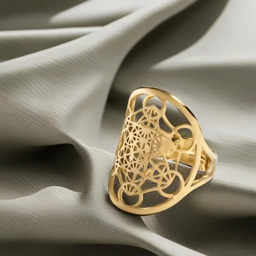 Miniatura 5 de YILUOCD Metatron - Anillo de cubo con sello de ángel, arcángel, metatrón, cubo, declaración de protección, ahuecado, para mujer, de acero