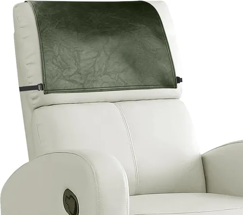 Miniatura 11 de Funda para reposacabezas para silla reclinable, protector para reposacabezas de piel sintética con correas elásticas, fundas para reposacabezas
