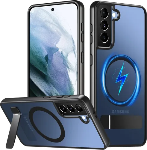Miniatura 24 de OWKEY Funda para Samsung Galaxy A37/A36 Bark Phone Pro 5G con soporte, magnética, a prueba de golpes, para Magsafe translúcida mate, transparente