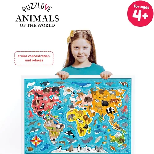 Miniatura 5 de Puzzlove Animals of The World (60 piezas) Rompecabezas de 4+ piso