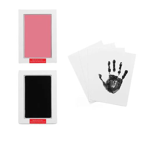 Miniatura 14 de Paquete de 2 almohadillas de tinta grandes sin tinta para manos y huellas, almohadilla de tinta Clean Touch para bebé y mascota