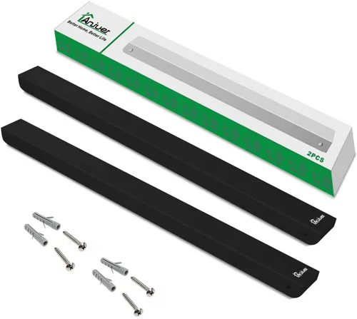 Miniatura 6 de Perchero de Ropa Montado en la Pared para la Lavandería Organizador de Almacenamiento en Aluminio para la Casa, Ahorrador de Espacio, Negro Negro 2