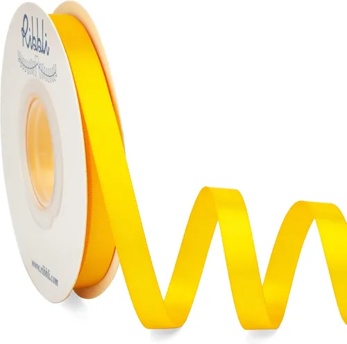 Miniatura 150 de Ribbli - Cinta de satén de doble cara dorada, 1 pulgada x 25 yardas, uso para ramo de lazos, envoltura de regalos, decoración de boda Dorado