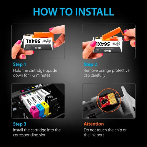 Miniatura 7 de Smart Ink Cartucho de tinta compatible de repuesto para HP 564 XL 564XL de alto rendimiento, paquete de 10 (4 negros y 2 C/M/Y) para impresoras