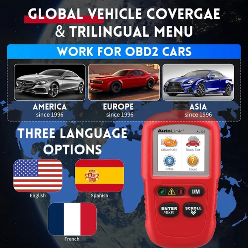 Miniatura 8 de Autel AutoLink AL329 Escáner OBD2, Actualización del Lector de Códigos AL319 y MS309, Lector OBDII con VIN Automático, Datos en Vivo, Búsqueda