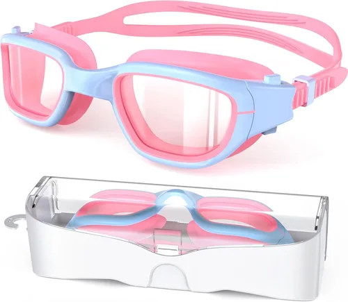 Miniatura 20 de Gafas de natación para niños, gafas de natación para niños de 6 a 14 años, gafas de piscina con protección UV antivaho para niños y niñas Azul