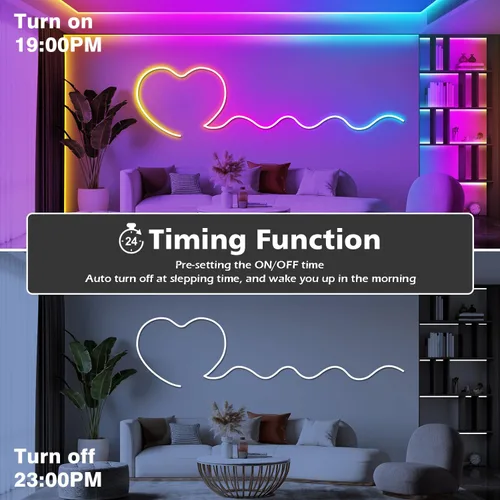 Miniatura 7 de LETIANPAI Luces de Cuerda de Neón de 120 Pies, Luces de Cuerda LED Flexibles con Control por App/Control Remoto, Múltiples Modos de Sincronización