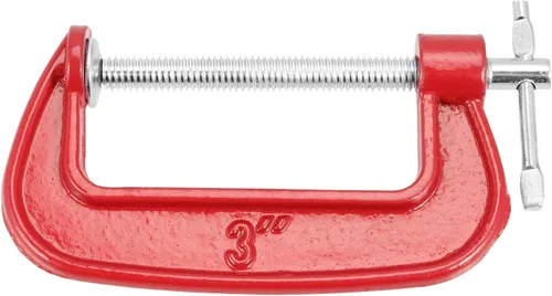 Miniatura 3 de HOIGON Juego de 8 abrazaderas C de 3 pulgadas, juego de abrazaderas C de hierro fundido con apertura de mandíbula de 3 pulgadas, profundidad de Rojo