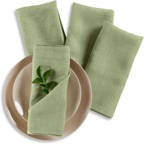 Miniatura 13 de Solino Home Athena - Juego de 4 manteles individuales cuadrados de lino natural claro de 14 x 14 pulgadas, manteles individuales 100 % lino puro