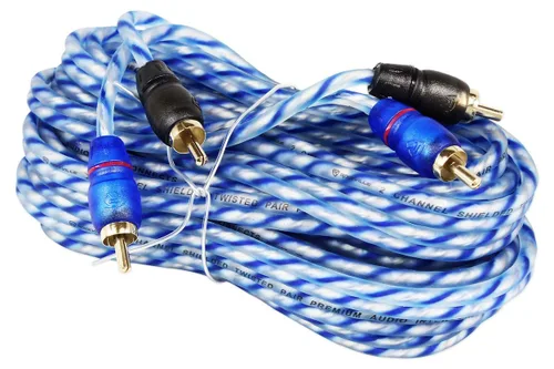 Rockville RTR172 - Cable RCA de 2 canales de 17 pies, 100% cobre, par trenzado, pin dividido, blindaje doble, para audio doméstico, DJ y