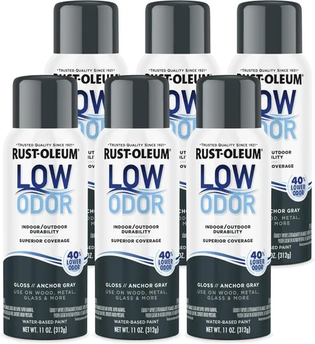 Miniatura 52 de Rust-Oleum Pintura en aerosol prémium de bajo olor, 11 onzas, concha marina brillante, paquete de 6 Seashell