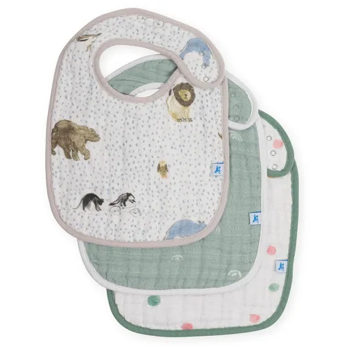 Miniatura 12 de Little Unicorn Paquete de 3 baberos clásicos premium Ajustables a medida que crece el bebé Tela suave sobre la piel Ideal para bebés que comen
