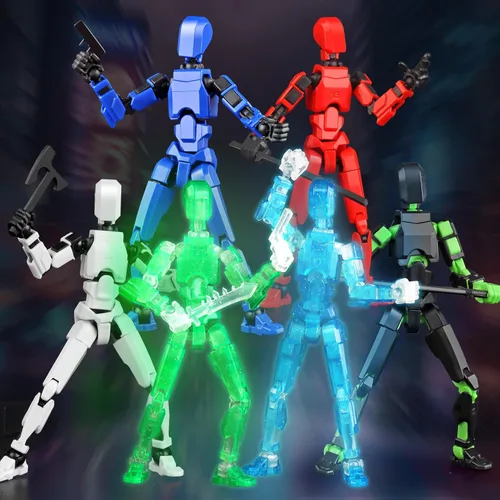 Miniatura 8 de Juego luminoso de 13 figuras de acción, 6 figuras de acción de robot Titan 13, juguetes impresos en 3D articulados, para entusiastas del modelado
