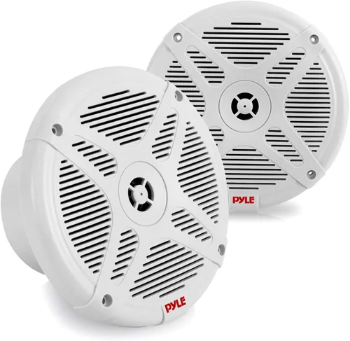 Pyle Altavoces marinos duales de 6.5 pulgadas, altavoz amplificado impermeable y compatible con Bluetooth con transmisión inalámbrica y potencia de