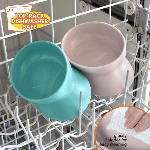 Miniatura 6 de Kitty City Cuencos elevados para gatos (juego de 2), platos elevados para alimentos y agua para gatos, diseño moderno de pedestal, aptos para Pastel