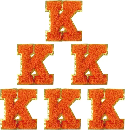 Miniatura 95 de 6 piezas de parches de letras de chenilla autoadhesivas, parches de letras preppy de 2 pulgadas para bolsos, ropa y sombreros, grandes pegatinas