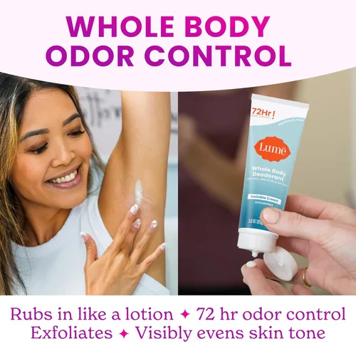 Miniatura 7 de Lume Desodorante para todo el cuerpo – Tubo de crema invisible – Control de olores 72 horas – Sin aluminio, sin bicarbonato de sodio, seguro