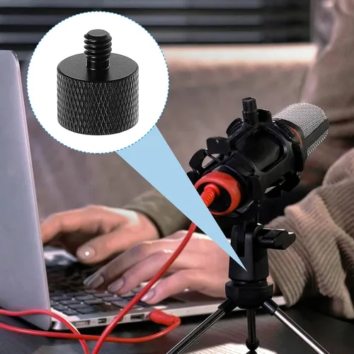 Miniatura 3 de Frienda Adaptador de soporte de micrófono de 4 piezas 5/8 hembra a 1/4 macho para montaje de cámara, trípode de conversión de rosca, adaptador