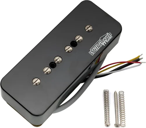 Wilkinson M Series P90 - Barra de jabón apilada de cerámica de una sola bobina, 10 K, para guitarra eléctrica estilo SG LP, color negro