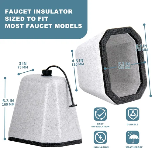 Miniatura 2 de Cubiertas de Grifo para el Aire Libre para Protección contra Congelación en Invierno, Fundas de Espiga de Espuma para el Invierno Aisladas