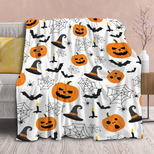 Miniatura 15 de Manta de fantasmas morados para niñas, mujeres y niños, manta ligera de forro polar espeluznante para niños, mantas de franela suave, decorativas