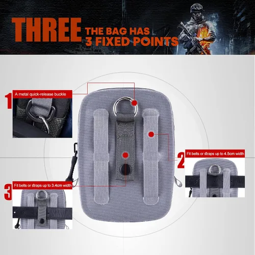 Miniatura 2 de WILD HEART Bolsa pequeña hermética e impermeable para medicamentos/teléfono/bolso de monedero - colgar en la cintura (gris), Gris, Deportes acuáticos