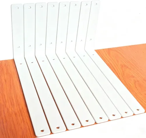 Miniatura 55 de Paquete de 12 soportes de estante en L de 8 pulgadas de largo x 6 pulgadas de alto x 1.5 pulgadas de ancho, 5 mm de grosor, soporte de estante en L