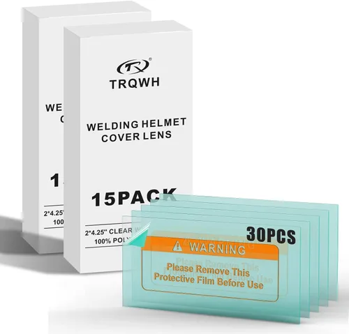 Miniatura 8 de TRQWH Paquete de 15/30 lentes de soldadura CLear de 2 x 4.25 pulgadas, lente de repuesto para casco de soldadura transparente para oscurecimiento