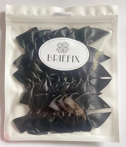 Miniatura 5 de 25 lazos de cinta de satén con almohadillas de gel adhesivas extraíbles (negro)