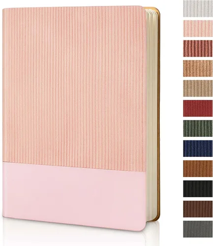 Miniatura 25 de Cuaderno con Líneas para Trabajo, Cuaderno de Notas con Rayas Universitarias 5.79"x8.27" A5 Cuero PU para Escritura Diaria 216 Páginas para Mujeres