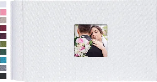 Miniatura 34 de Mublalbum Álbum de Fotos Pequeño 4x6 200 Fotos Cubierta de Lino Libro de Imágenes con Bolsillos Horizontales para Boda Familia Aniversario y Bebé