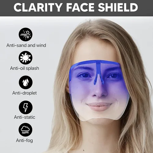 Miniatura 4 de Escudo facial completo anti niebla con gafas - ver a través de la máscara transparente
